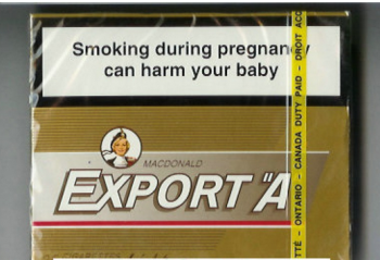 Export \'A\' Macdonald 25s Light gold cigarettes 10 cartons