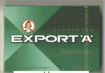 Export \'A\' Macdonald Full Flavor 25s cigarettes 10 cartons