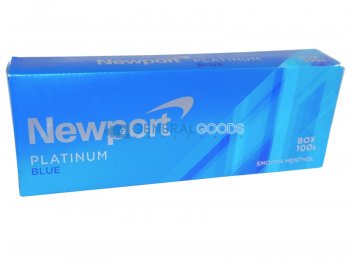 Newport Platinum Blue Menthol 100\'s Box Cigarettes 10 cartons