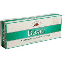 Basic Menthol Ultra Lights 100's Silver Pack Box cigs 10 cartons