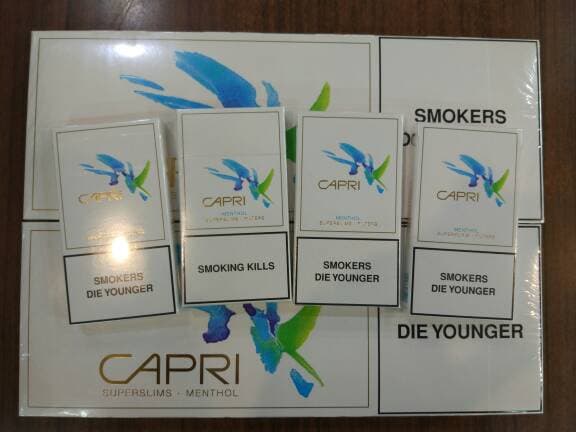Capri Menthol Super Slims Filters cigarettes 10 cartons - Click Image to Close