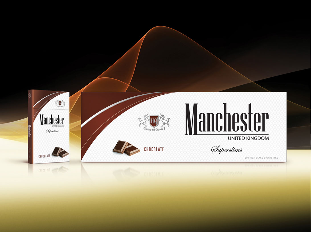 Manchester Superslims chocolate cigarettes 10 cartons - Click Image to Close