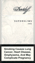 DAVIDOFF SUPER SLIMS ONE (WHITE) 100`S Cigarettes 10 cartons