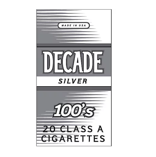 Decade Silver 100s Box cigarettes 10 cartonsDecade Silver 100s Box 